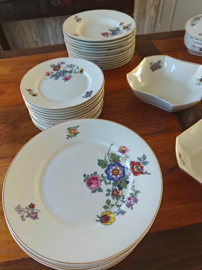 Mooi servies uit de jaren '30 met gouden randje, Antiek en Kunst, Ophalen