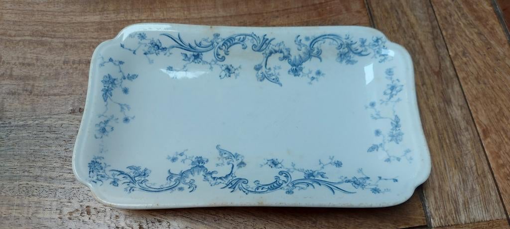 Antiek schaaltje van Petrus Regout, blauw decor, Ophalen of Verzenden