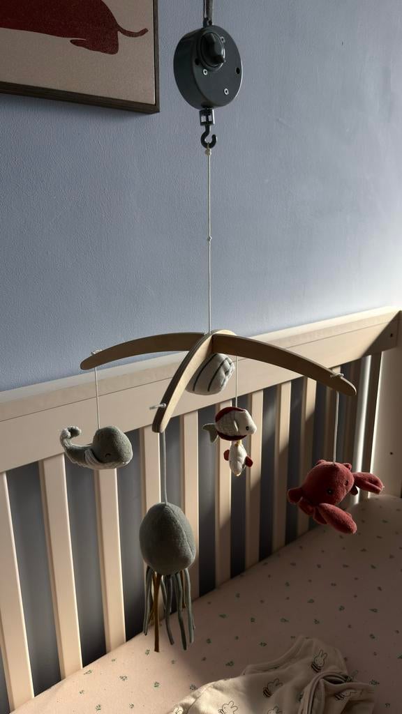 Baby mobiel met muziek en schattige zeedieren, Ophalen, Zo goed als nieuw, Overige typen