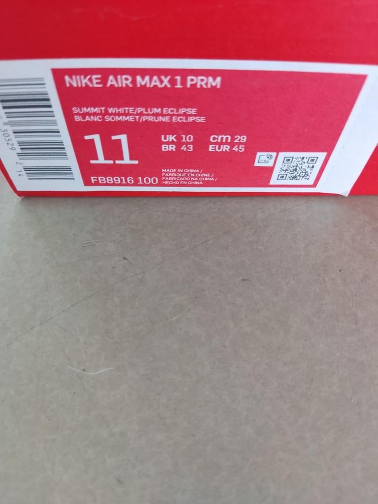 Nike Air max 1 "Shima Shima" maat 45, Ophalen of Verzenden, Nieuw, Overige kleuren
