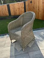 Set van 4 rieten tuinstoelen grijs, Ophalen, Gebruikt, Rotan