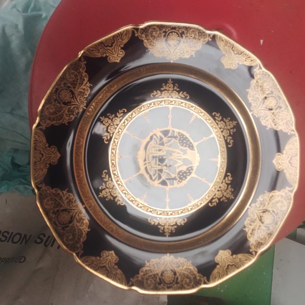 Limoges bord met goudkleurige decoratie, Ophalen of Verzenden