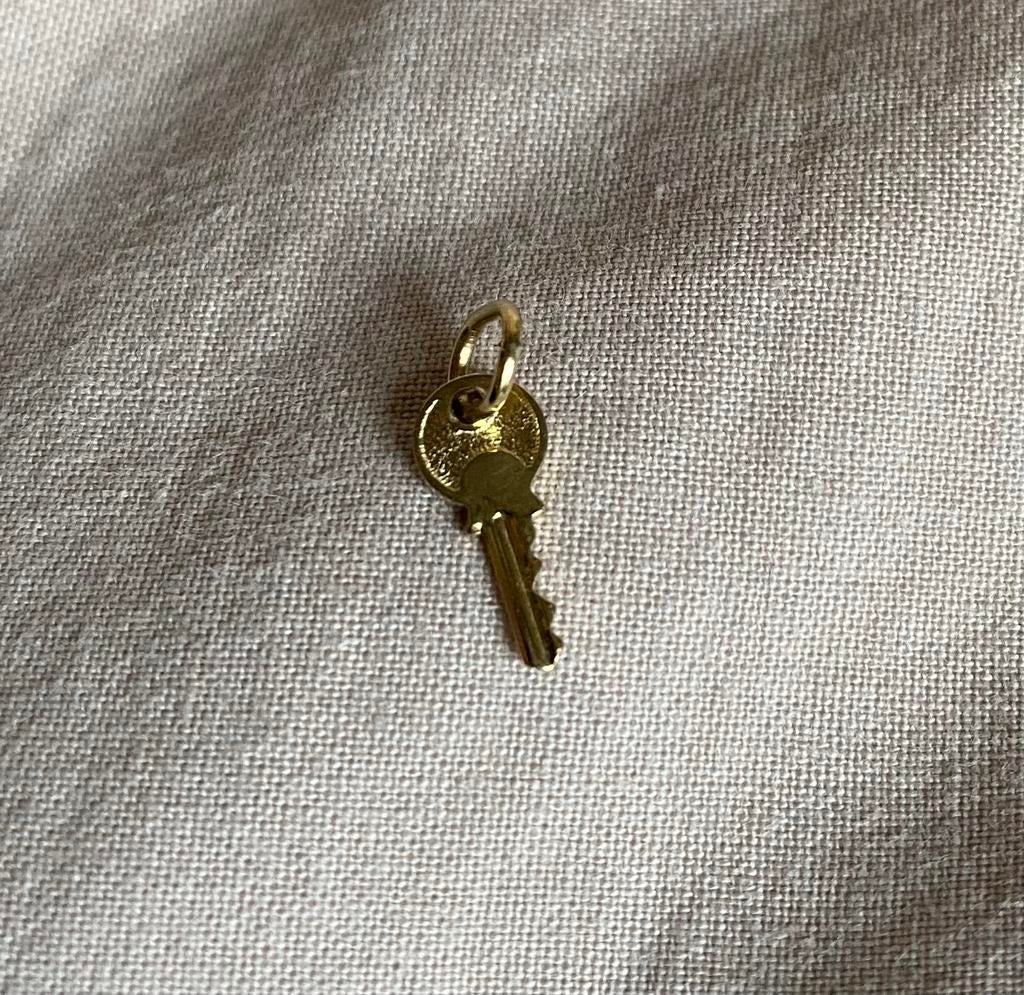 Vintage gouden hanger sleutel 9k goud, Sieraden, Tassen en Uiterlijk, Verzenden, Zo goed als nieuw, Goud, Overige merken