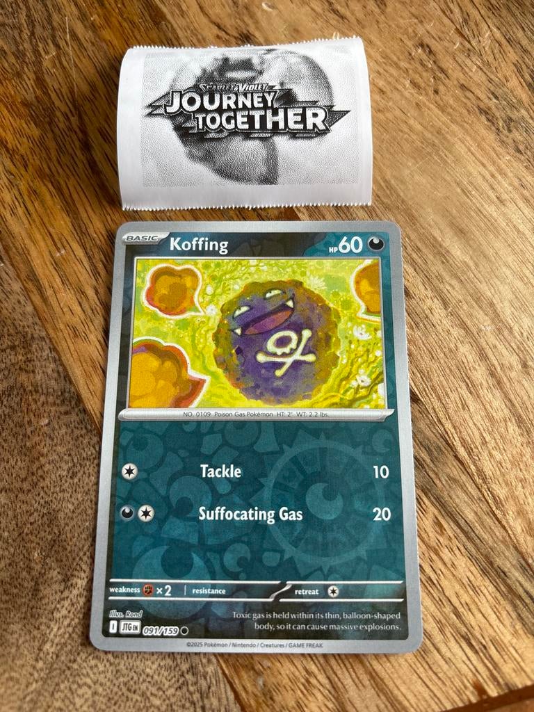 Pokémon Kaart Koffing JTG EN 091/159, Ophalen of Verzenden, Zo goed als nieuw, Losse kaart