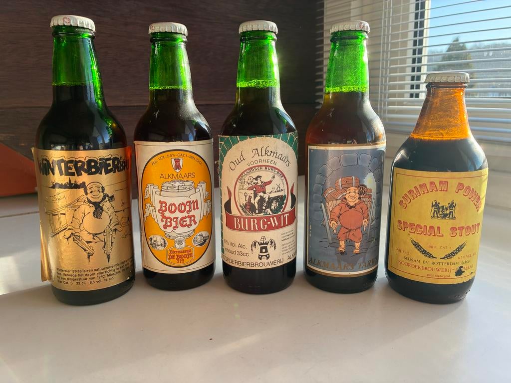 Noorderbierbrouwerij Alkmaar flessen jaren '80, Verzamelen, Biermerken, Ophalen of Verzenden, Flesje(s), Overige merken