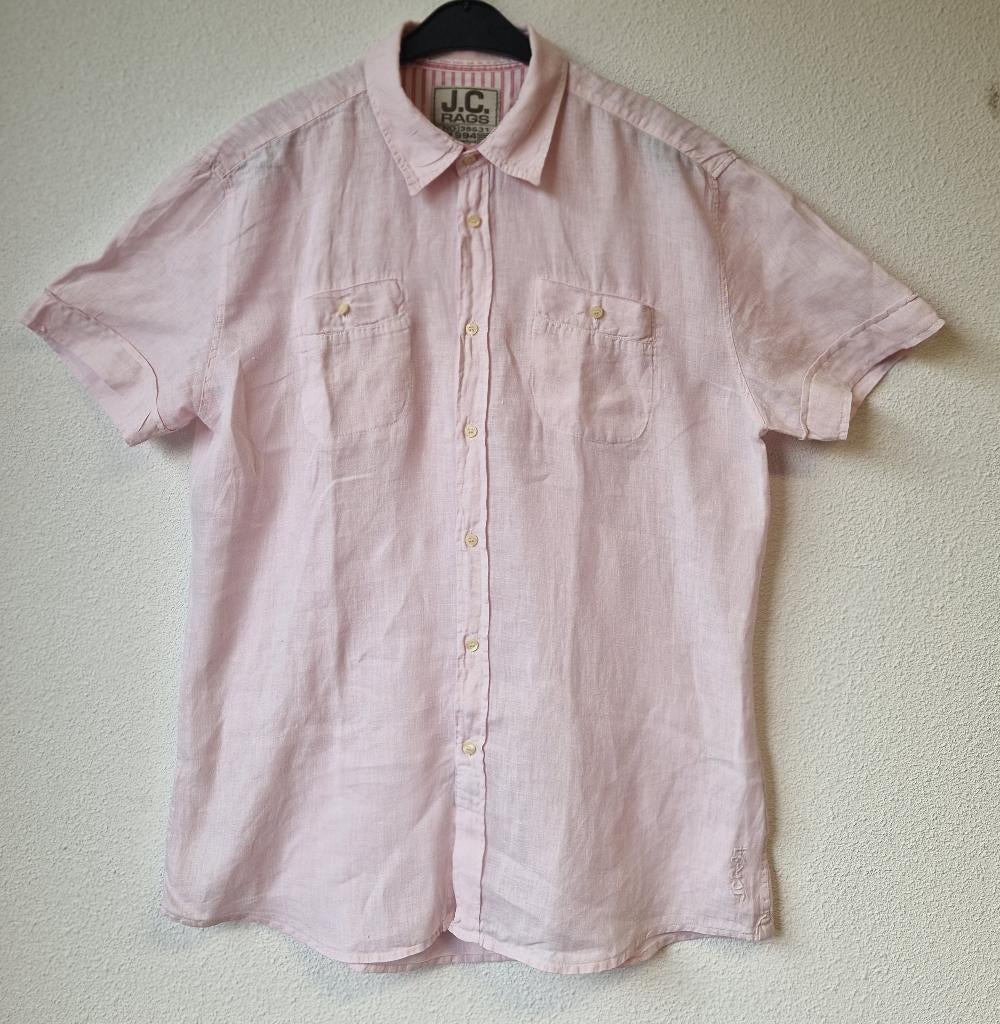 Sportief linnen heren overhemd, shirt, km, JC Rags, XXL, Ophalen of Verzenden, Zo goed als nieuw, Roze, JC Rags