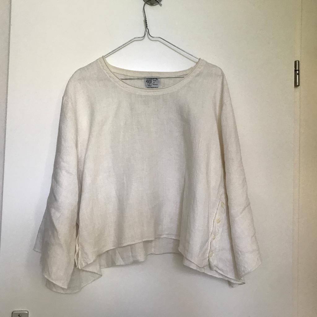 Completo by Arthurio Lino linnen blouse creme wit, Kleding | Dames, Verzenden, Zo goed als nieuw, Maat 46/48 (XL) of groter, Wit