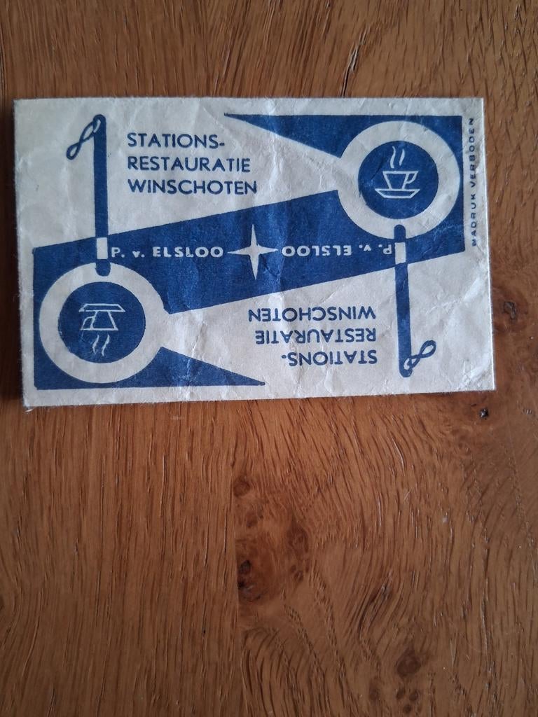 Suikerzakje #437 Stationsrestauratie Winschoten, Verzamelen, Verzenden, Nederland