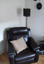 leren bankstel (donker bruin), Ophalen, Zie foto, Gebruikt, 150 tot 200 cm