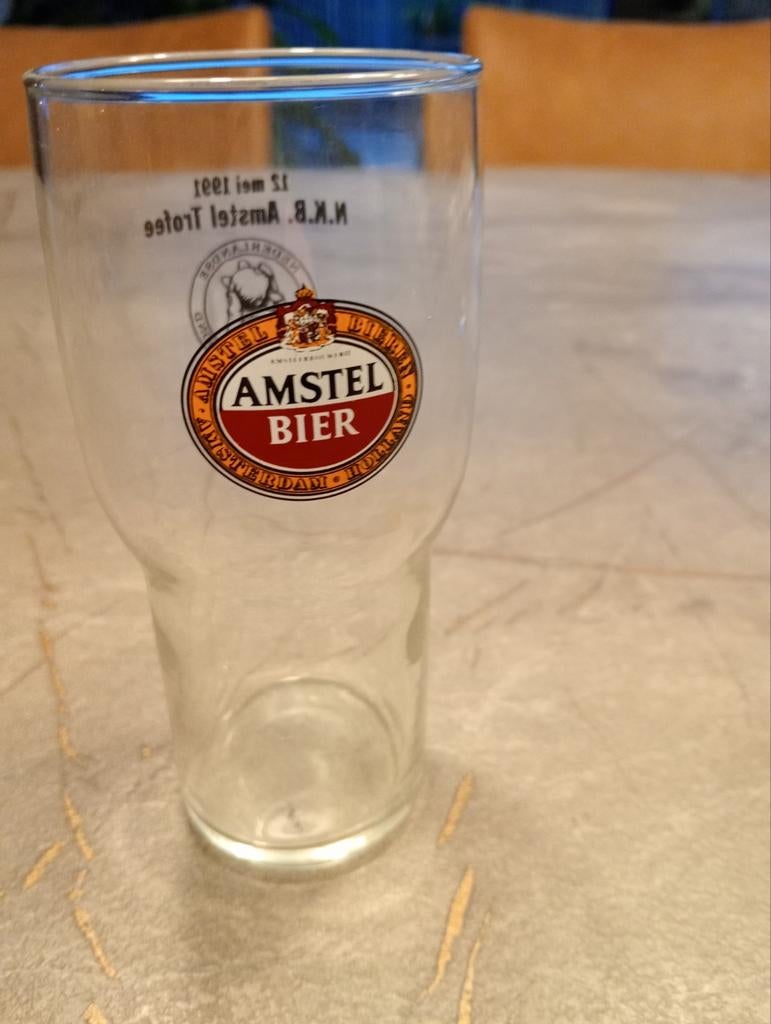Amstel bier glas. Dubbeldruk., Ophalen of Verzenden, Glas of Glazen, Amstel