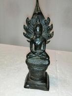 19e-eeuwse Muscalinda Naga Sakyamuni Boeddha Brons Antiek, Ophalen of Verzenden, Zo goed als nieuw, Mens