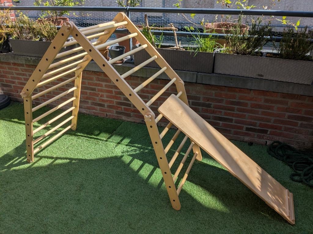 Pikler XXL Klimdriehoek + Omkeerbare Glijbaan & Klimplank, Ophalen, Zo goed als nieuw, Klimwand