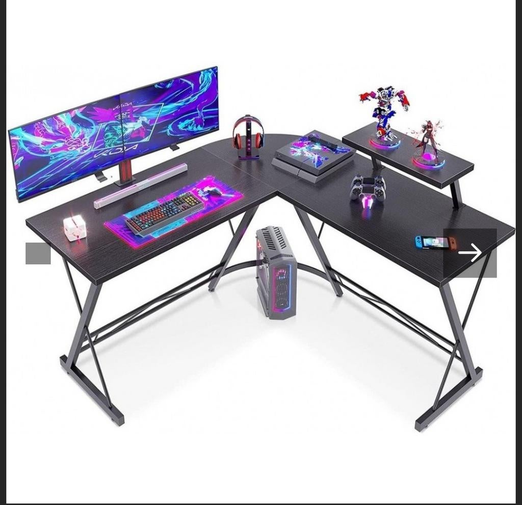 Hoekbureau gaming 130x130, Ophalen, Demontabel, Metaal, 50 cm