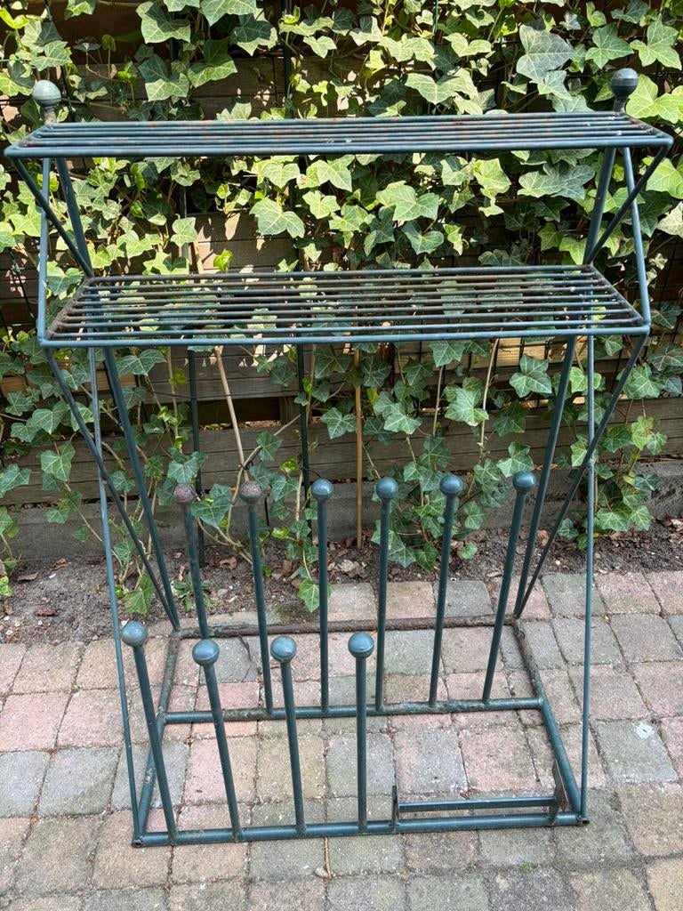 Metalen groen laarzenrek, Tuin en Terras, Ophalen, Gebruikt