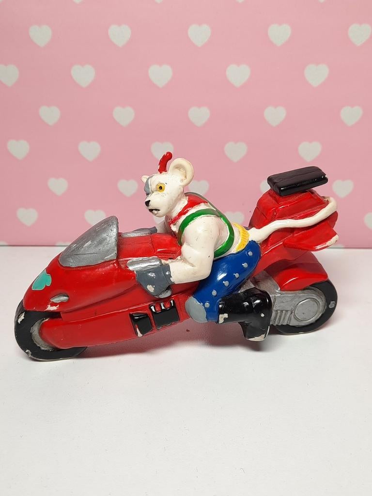 Vintage Biker Mice from Mars Vinnie op motor Bullyland 1994, Ophalen of Verzenden, Gebruikt