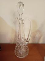 Mooie, elegante, slanke kristallen karaf met stop en handvat, Ophalen of Verzenden
