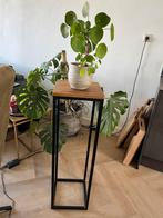 Sokkel / Zuil / Pilaar mangohout staal, Huis en Inrichting, Ophalen, Zo goed als nieuw