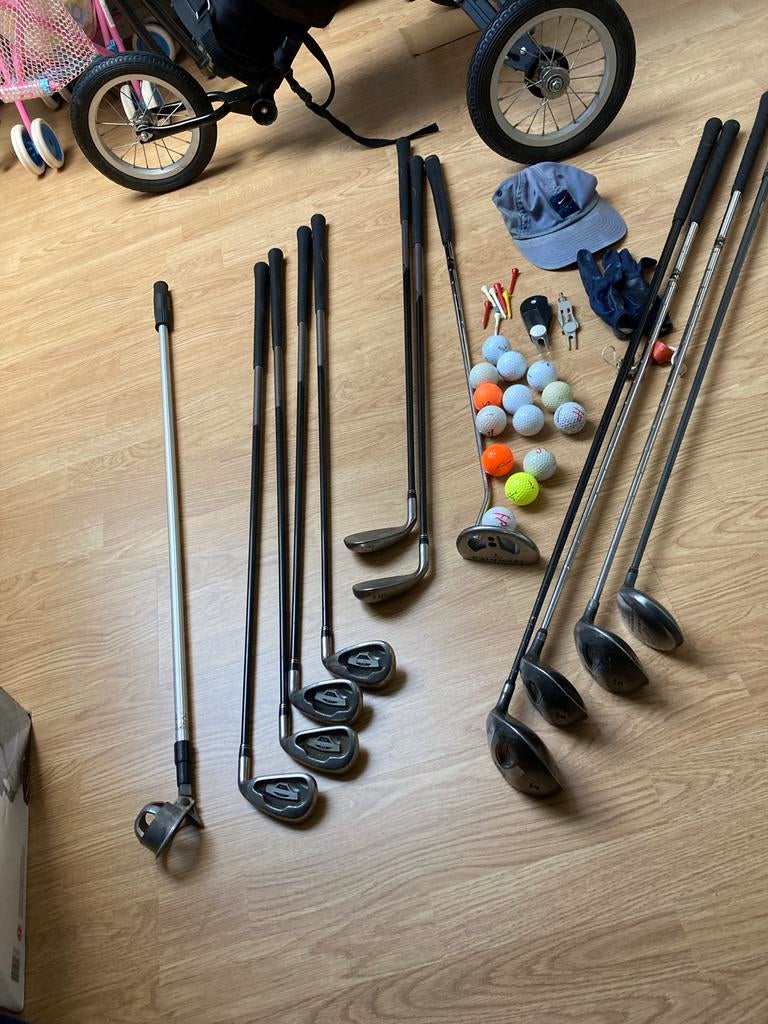 Complete Golfset met Karretje - Klaar voor de Baan!, Ophalen, Gebruikt, Set, Overige merken