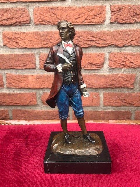 Weens brons: prachtbeeld van Mozart, Antiek en Kunst, Ophalen of Verzenden, Brons