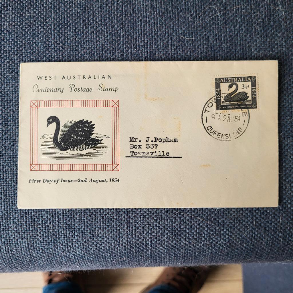 FDC Australië SG 277 1954 Western Aust. Cent. Postage Stamp, Ophalen, Gestempeld