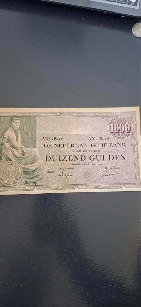 1000 gulden biljet bieden, Postzegels en Munten, Bankbiljetten | Nederland, Ophalen of Verzenden, 1000 gulden