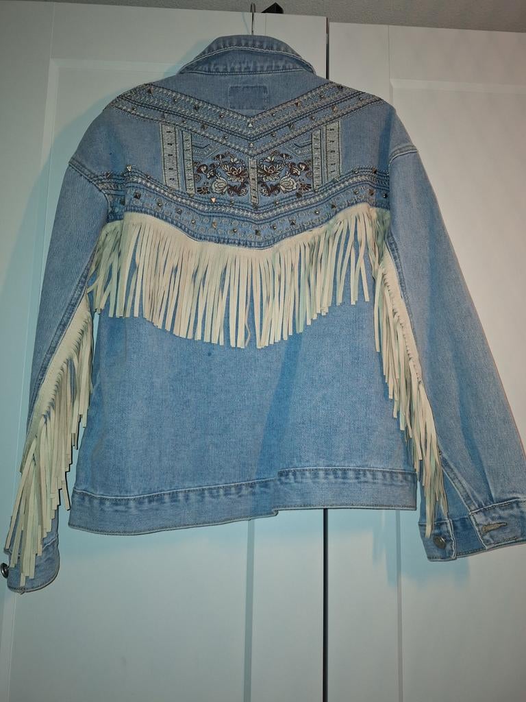 Super gaaf western spijker jas, Kleding | Dames, Jassen | Zomer, Ophalen of Verzenden, Zo goed als nieuw, Maat 38/40 (M), Blauw
