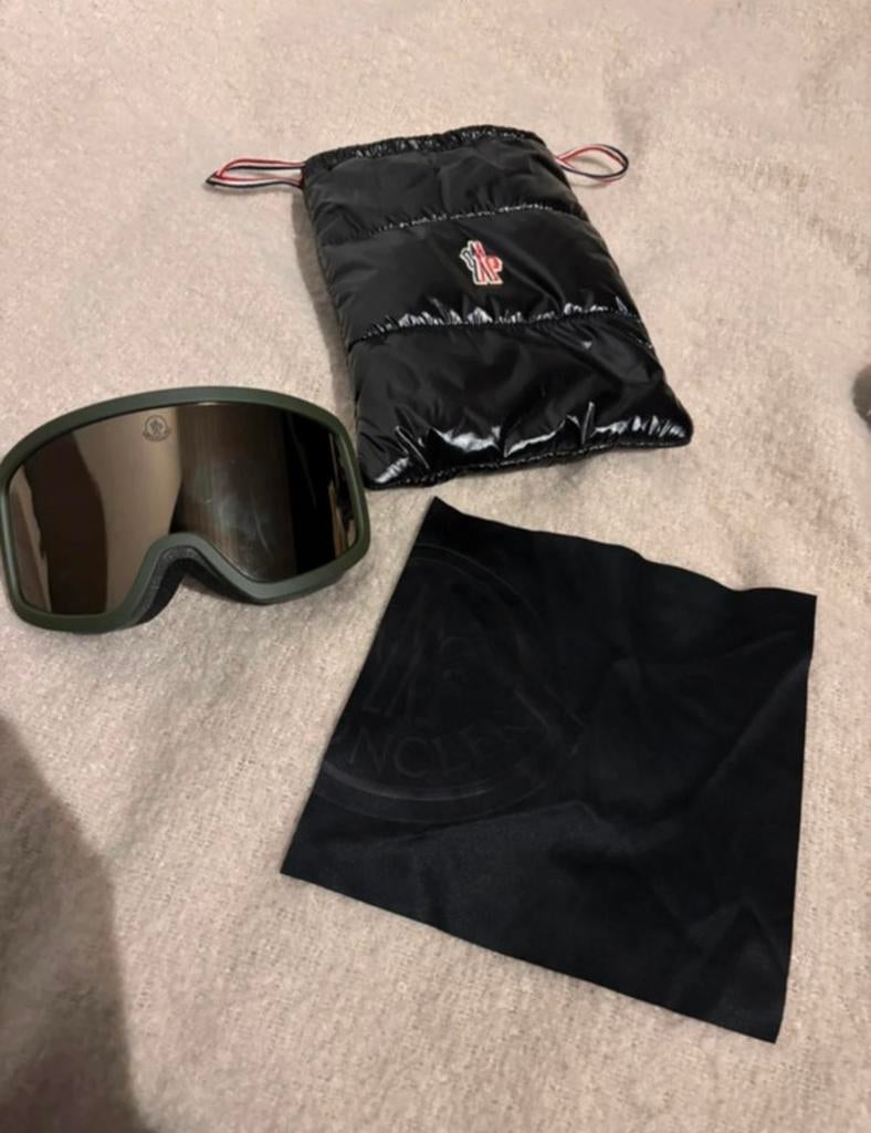 Moncler Skibril (heren/unisex) - Donkergroen/Zwart, Overige merken, Overige typen, Ophalen of Verzenden, Zo goed als nieuw