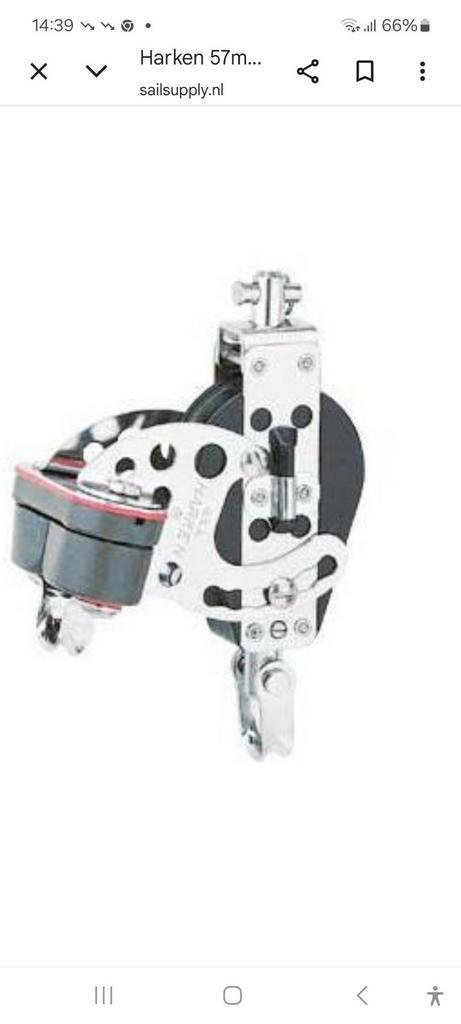 Harken Zeilsport Combi Blok met C-Cleat & Ratel - RVS, Watersport en Boten, Zeilen en Zeiltoebehoren, Zo goed als nieuw, Grootzeil