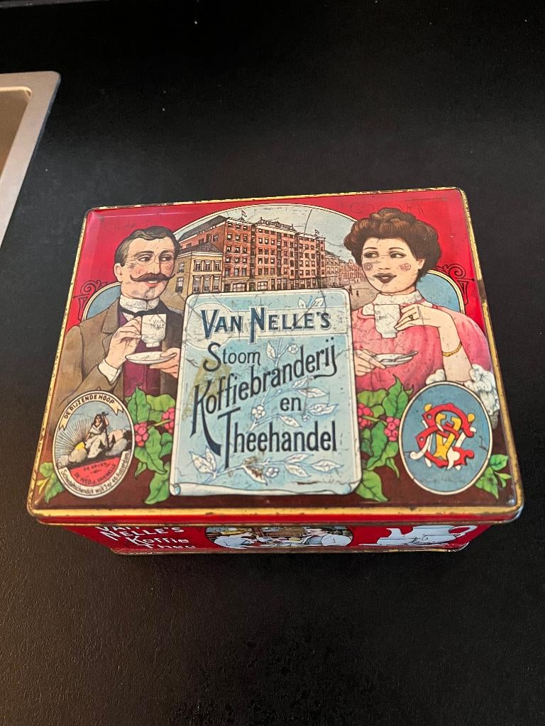 oude blikken doos Van Nelle, Verzamelen, Blikken, Ophalen of Verzenden, Gebruikt, Overige, Van Nelle