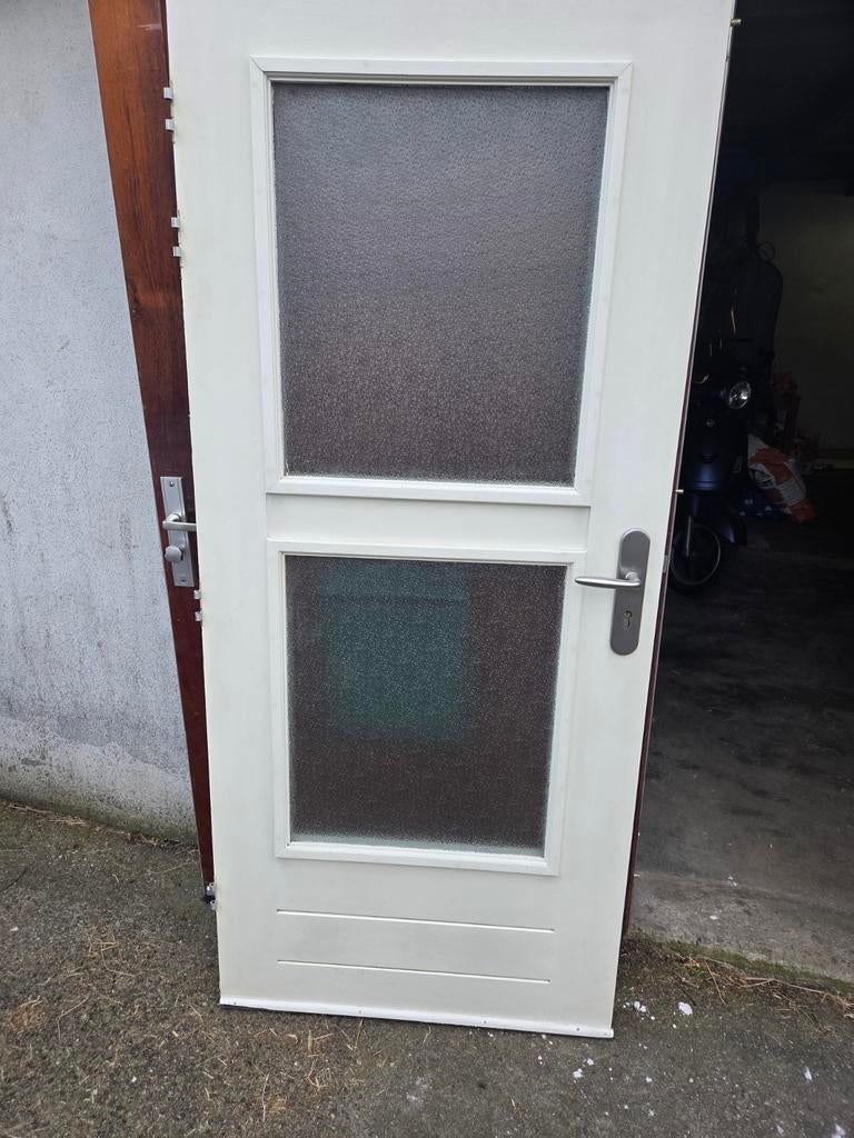 Zware voordeur, Gebruikt, Ophalen of Verzenden, 200 tot 215 cm, Glas