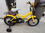 Gele kinderfiets met zijwieltjes, Fietsen en Brommers, Fietsen | Kinderfietsjes, Ophalen of Verzenden, Gebruikt, Minder dan 16 inch