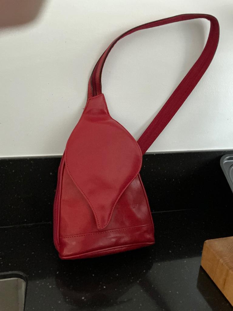 Te Koop: rood lederen rugtas., Sieraden, Tassen en Uiterlijk, Tassen | Damestassen, Ophalen, Nieuw, Rood, Overige typen