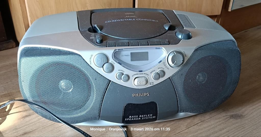 Philips AZ1080 CD-speler met radio en Dynamic Bass Boost, Ophalen of Verzenden, Gebruikt, Philips, Draagbaar