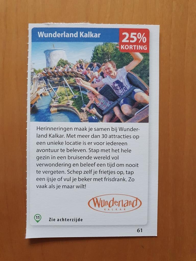 Wunderland Kalkar 25% korting maximaal 5 personen, Drie personen of meer, Kortingskaart