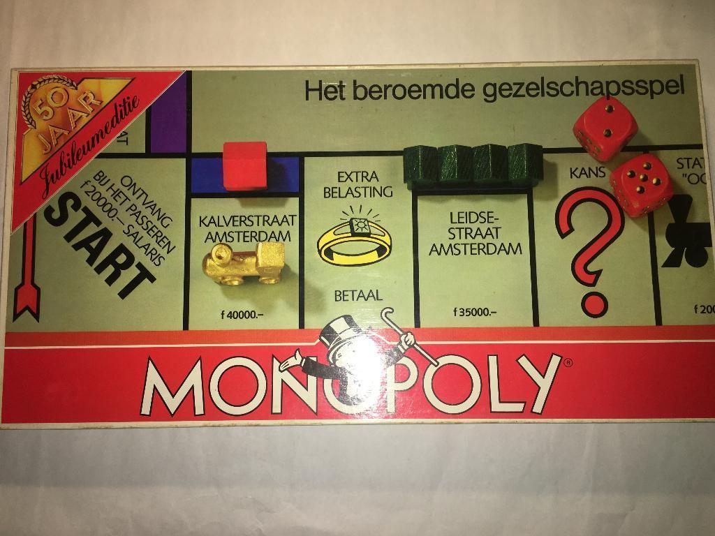 Monopoly Jubileumeditie 50 jaar 1935 - 1985 Nederlands, Vijf spelers of meer, Ophalen, Zo goed als nieuw, Parker Brothers