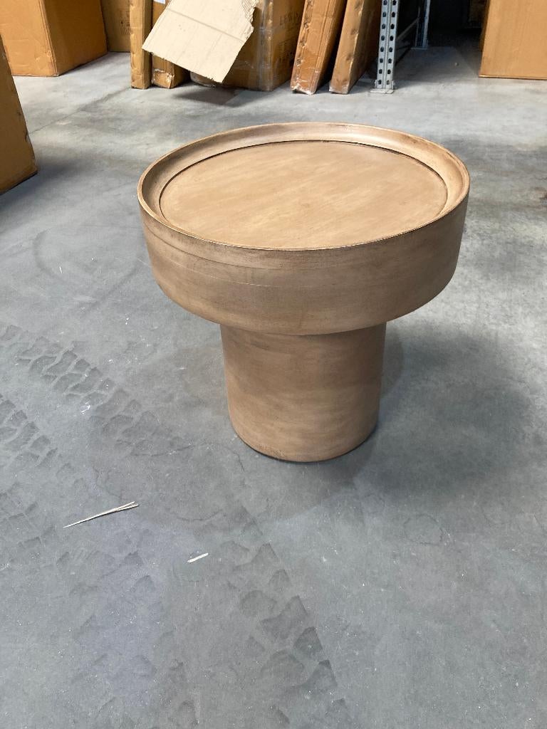 bijzet tafel - Luus - bruin mat ø50 x50cm, Japandi, Minder dan 55 cm, Rond, Nieuw