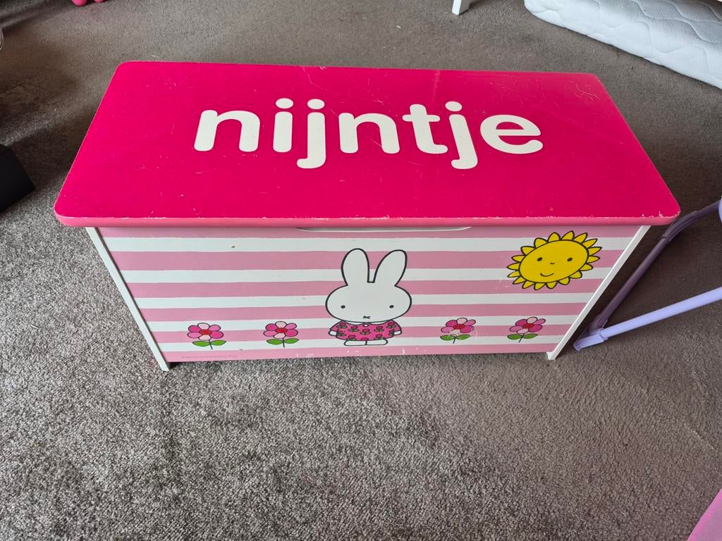 Nijntje Speelgoedkist - Roze met Nijntje Afbeelding, Ophalen, Gebruikt, Meisje