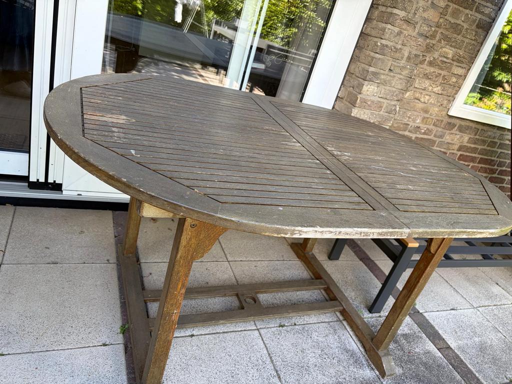 Tuintafel met 4 stoelen, Ophalen, Zo goed als nieuw, Rechthoekig