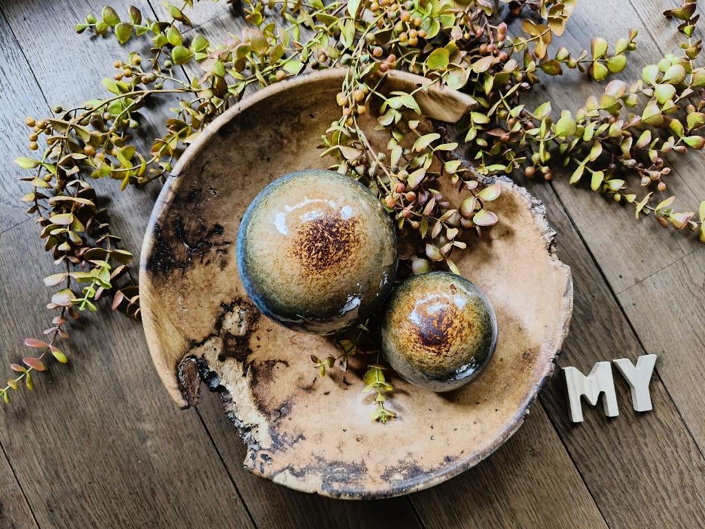Unieke houten schaal plataan burl - handgemaakt - 34cm #38, Huis en Inrichting, Houtatelier M.Y., Info@myhoutatelier.nl, Schaal