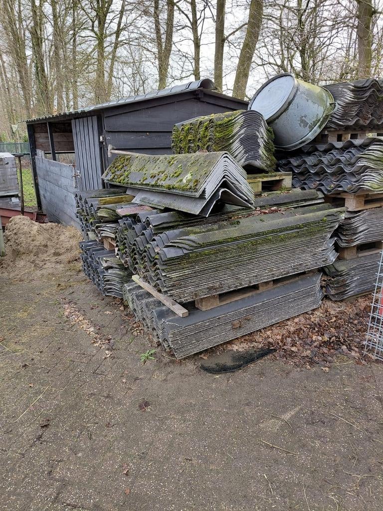 Asbestvrije golfplaten voor dak of schuur, Ophalen, Kunststof, Gebruikt, 15 m² of meer