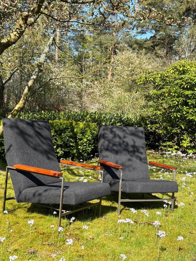 Set van 2 Easy Chairs Model 2281 - Rob Parry Gelderland ‘60S, Ophalen, 75 tot 100 cm, Zo goed als nieuw, Stof