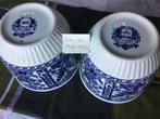2 x prachtige Delfts Boch bloemen potten in perfect staat., Tuin en Terras, Bloempotten, Rond, Ophalen of Verzenden, Zo goed als nieuw