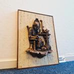 Wandversiering "Lezende Man Bij Potkachel" | 3D | Klei, Antiek en Kunst, Ophalen of Verzenden