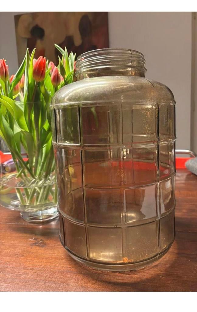 Vaas  transparant, Ophalen of Verzenden, Minder dan 50 cm, Groen, Glas