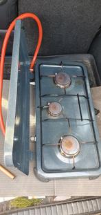 Camping gastoestel met 3 branders en gasregelaar, Caravans en Kamperen, Kampeeraccessoires, Ophalen of Verzenden, Gebruikt