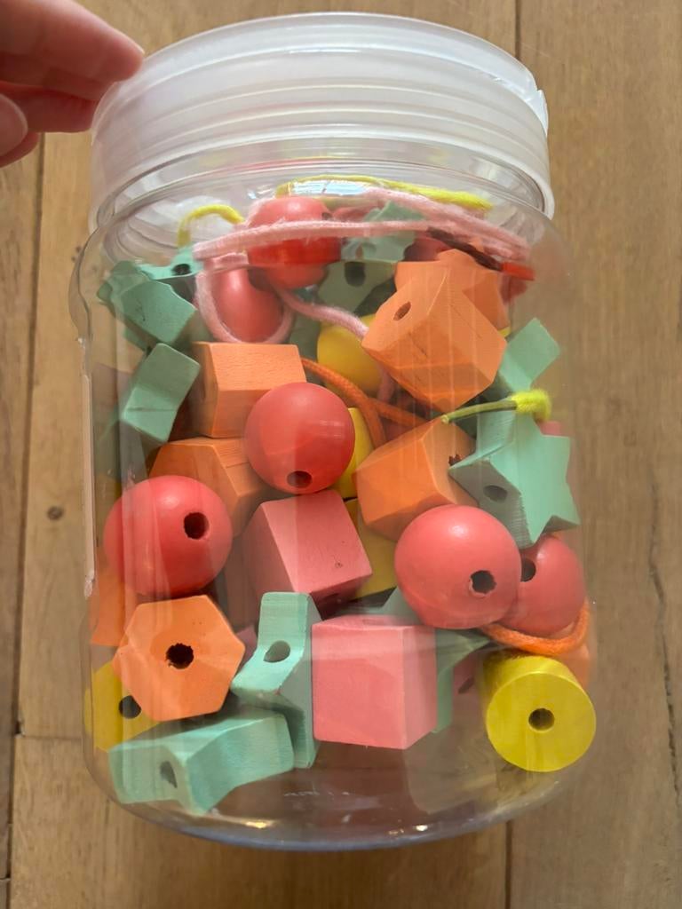 Houten rijgkralen Hema, Kinderen en Baby's, Speelgoed | Houten speelgoed, Ophalen of Verzenden, Zo goed als nieuw, Overige typen