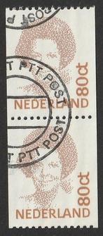 Nederland 1991 1489A Beatrix 80c-paar rol, Gest PTT Post, Ophalen of Verzenden, Na 1940, Gestempeld