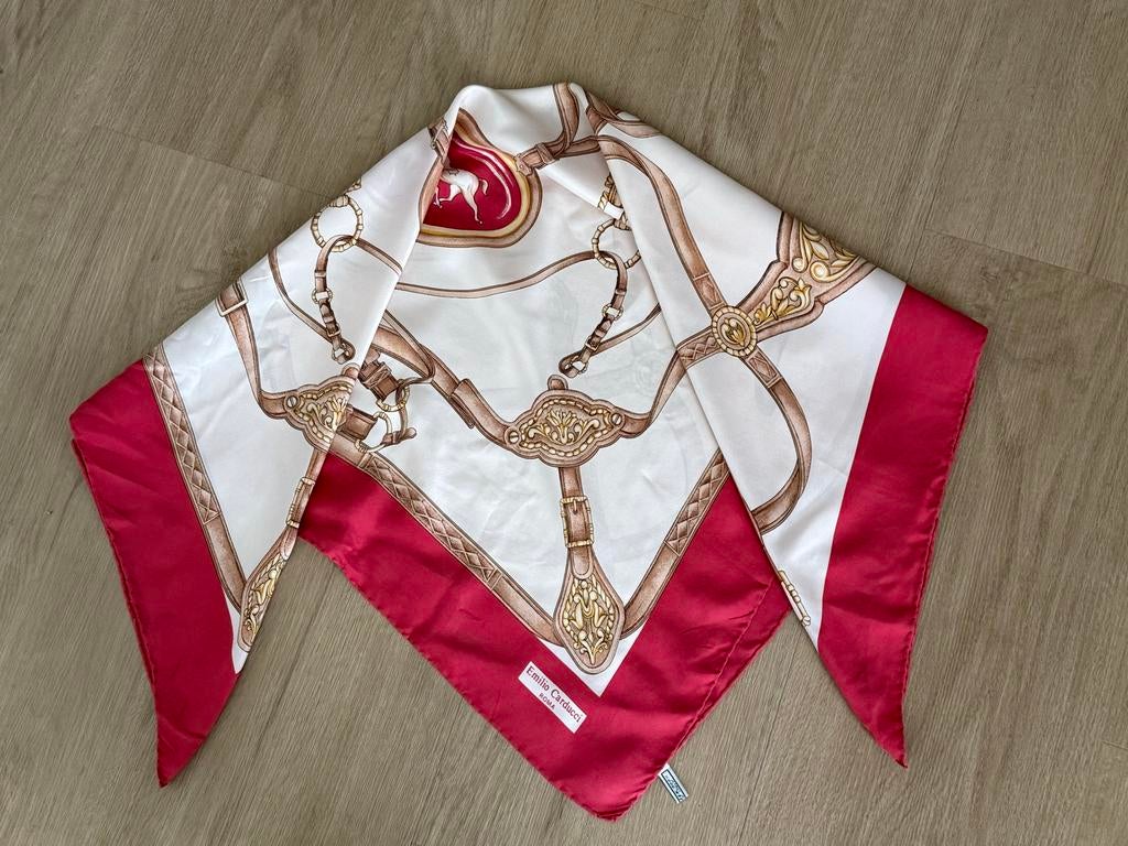 Emilio Carducci Zijden Sjaal - Uitstekende Staat, Kleding | Dames, Ophalen of Verzenden, Zo goed als nieuw