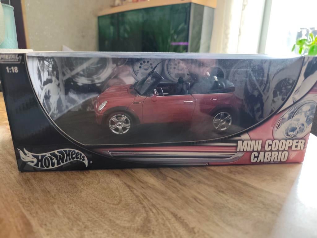 Hot Wheels Mini Cooper Cabrio 1:18 Diecast Model, Hobby en Vrije tijd, Ophalen, Nieuw, Hot Wheels