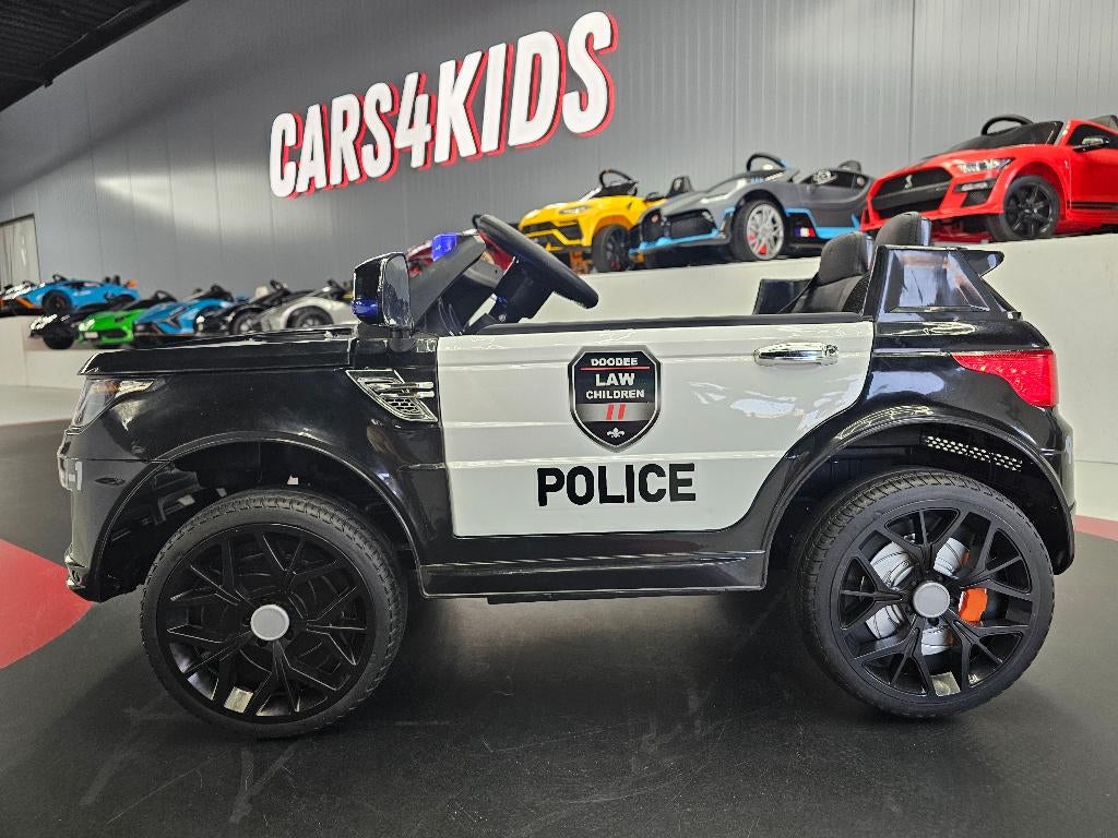 Kinderauto Politie Jeep - soft start - leren zit - met RC, Ophalen of Verzenden, Nieuw, Afstandsbediening